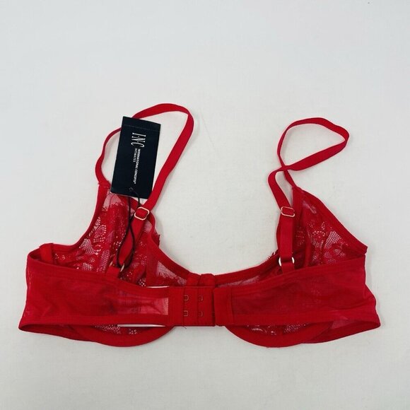 INC International Concepts Womens Small Underwire Unlined Lace Bra in Red 1056 - Picture 4 of 7